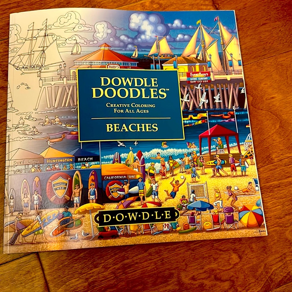 New Dowdle Doodles Folk Art Americana 2016 Beaches Coloring Book